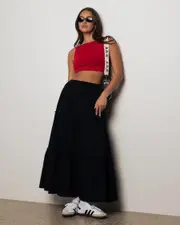 [Mooloola] Mooloola Women's Dawn Maxi Skirt in Black 0 Black