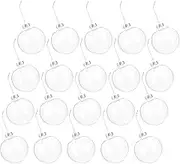 20pcs 8cm Clear Plastic Fillable Ball Ornament Set Holiday Ornaments Transparent Christmas Decoration Baubles for Xmas Tree Home Decor Party Wedding