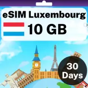eSIM Luxembourg - 10 GB - 30 Days - Travel eSIM | QR code activation