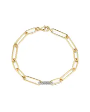 Nephora 14K Two-Tone 0.24 ct. tw. Diamond Paperclip Bracelet