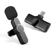 Rechargeable Wireless Microphone Mini Audio Mic With Type-C Receiver Plug&Play