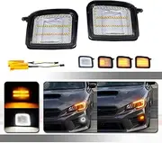 Tonsya For 2015 2016 2017 2018 2019 2020 2021 Subaru WRX STI Front Turn Signal lights daytime running light Replacement OEM LED Clear Lens