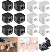 Proxima Direct 12PCS Magnetic Cord Holder Adhesive Cable Management, Wire Holder Keeper Organizer Management, Hide Or Organize Phone USB Charger Cable for Home,Office,Car,Nightstand (6 Black 6 White)