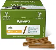 WHIMZEES Stix Dental Dog Treats, Bulk Box, Medium (12-18 kg Dogs), Natural Daily Dental Chews (76 Count)