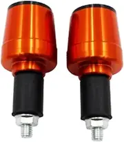1 Pair Aluminum Bike Handlebar End Plugs, Expanding Locking Bar End Caps for Motorcycle Bar End for 7/8" 22mm Handlebar(Orange)