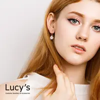 在飛比找蝦皮商城優惠-Lucy's 925純銀 圓形鋯石 耳勾耳環 (18531)