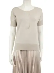 Grey Button Detail Top