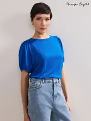 Phase Eight Blue Arabel 100% Linen Top (W31917) | $127