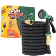 with 8 Function Nozzle, 75FT - Lightweight Expandable Garden Hose, No-Kink Fl...