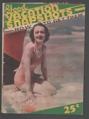 MAG: Good Vacation Snapshots 1937-1st issue-Swimsuit girl cover-How to take g...