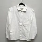 Sandrine Rose Womens Jacket White Denim Waist Length Buttons Pockets XS New