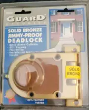 Guard Security Solid Bronze Jimmy Proof DEADLOCK Model 1666F' Brand New In Pkg