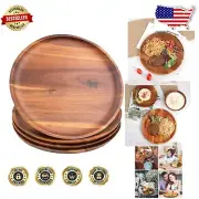 Unbreakable 11-Inch Acacia Plates - Perfect for Fruit, Snacks, & Desserts
