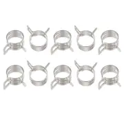 Spring Hose Clamp, 10pcs 65Mn Steel 18mm Low Pressure Air Clip, Nickel Plated