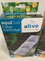 4 Boxes (6 Pack each) *ELIVE* AquaDuo FILTER CARTRIDGES Medium FISH TANK FILTERS