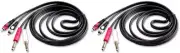 2 Pair Mr DJ CDQR6 6 Feet Dual 1/4" TS Mono to Dual RCA Male Pro DJ PA Audio Cab