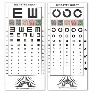 視力表 視力測量表 視力檢查表 ( C型 / E型) 量視力遮眼器