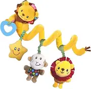 Stroller Crib Toys | Plush Activity Carseat Toy - Pram Rattle with Squeaker for Sensory Exploration and Engagement
