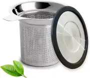 Tea Infuser Extra Fine Mesh Tea Strainer with Silicone Lid 304 Stainless Steel