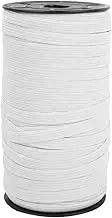 MUNEFE Flat Knitted Elastic, Elastic Band Sewing Accessory, Flat Elastic Bands Suitable for Waistbands Clothing DIY (White 8mm 100Yard)