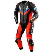 REV’IT! Quantum 3 Neon Red Black One Piece Motorcycle Suit