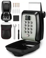 Tevlaphee Car Lock Box Punch Button Combination Car Window Key Safe Box Porta...
