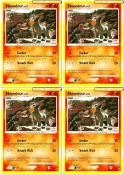4x HOUNDOUR pokemon GREAT ENCOUNTERS 50 HP RARE SMASH KICK 69/106 PLAYSET LOT