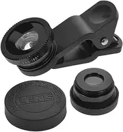 3 in 1 Phone Camera Lens, Universal Cell Phone Lens kit, Fish Eye Lens Wide Angle Lens Macro Lens Clip Camera Lens Compatible with iPhone 6S/ 7/8/X Most Smartphones (Black)