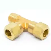3/8 Tube OD Compression to 1/4 Male Npt Run Tee Fitting Adapter HVAC Air