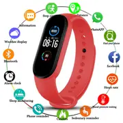 Fitness Tracker Watch with Heart Rate Monitor Bluetooth Smart Fitness Bracelet Wristband-Red