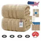 Tan Bath Sheet Set - Oversized 35x70 Inch Cotton Towels for Premium Comfort