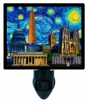 Vincent Van Gogh Decorative Photo Night Light, Washington DC Starry Night