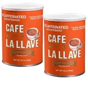 Cafe La Llave Espresso-Style DECAF Ground Coffee, 10 Ounce, 2 Cans JAN 2026
