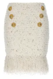 BALMAIN 'Fringed Tweed' Skirt