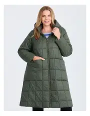 [Taking Shape] A Line Hooded Puffer Jacket in Olive