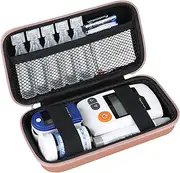 Supmay Diabetic Supplies Hard Case Diabetic Supply Organizer Bag Carrying Case for Diabetes Testing Kit Blood Glucose Monitor with Blood Sugar Glucometer Test Strips Lancing Device Lancets, Rose Gold