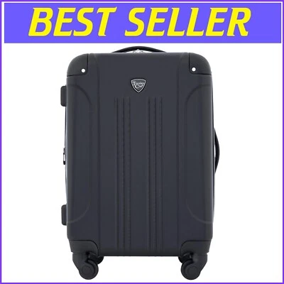 Black 20" Chicago Hardside Expandable Spinner - Lightweight Travel Essential