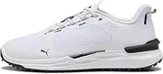 [Puma Golf] Men's Ignite Elevate X Golf Shoe, Puma White-Puma Black-Puma White, 8