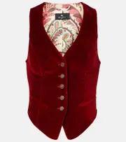 [Etro] Etro Cotton velvet vest AU 16 red