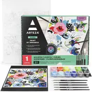 ARTEZA Classic Paint by Numbers Canvas with Acrylic Paints, Floral Modern