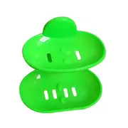 10Pcs Double Dish Strong Suction Cup Soap Holder Wall Mounted Bunk Storage Basket