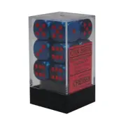 Chessex Gemini Dice d6 16mm Black & Starlight w/Red (12) New