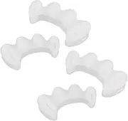 2 Pairs of Silicone Toe Separators - Toe Separators for Men Toe Straightener Toe Spacer Correction Set Against Hallux Valgus, Bunions, Hammer Toes (White M)