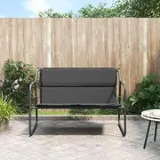 Garden Bench 2-Seater Garden Bench with Cushion Anthracite Steel