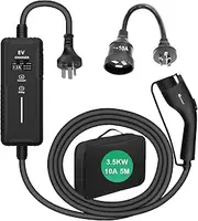 Portable EV Charging Cable, 3.5KW Adjustable 10A-15A 240V 5M, Australian Plug, Compatible with Tesla Model Y/3, Electric and Plug-in Hybrid Cars