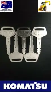 5 x Komatsu Logo 787 Excavator Plant Digger Keys FREE POSTAGE