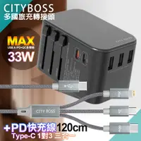 在飛比找PChome24h購物優惠-CITY 萬用轉接頭急速充電器33W PD快充+TypeC 