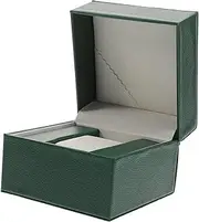 BESPORTBLE Wear Resistant PU Leather Watch Box Portable Single Watch Display Case for Travel Storage Elegant Green Litchi Pattern for Year Birthdays Weddings Christmas