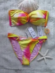 Seafolly 12 Colour Crush Twist Bandeau & 12 Colour Crush High Leg Looped Pant