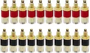 CCWUTQF 20Pcs/Set 4MM Binding Post Brass Gold Plated HiFi Terminals Binding Banana Plug Connector Speaker Amplifier Red+Black(10 Red 10 Black)